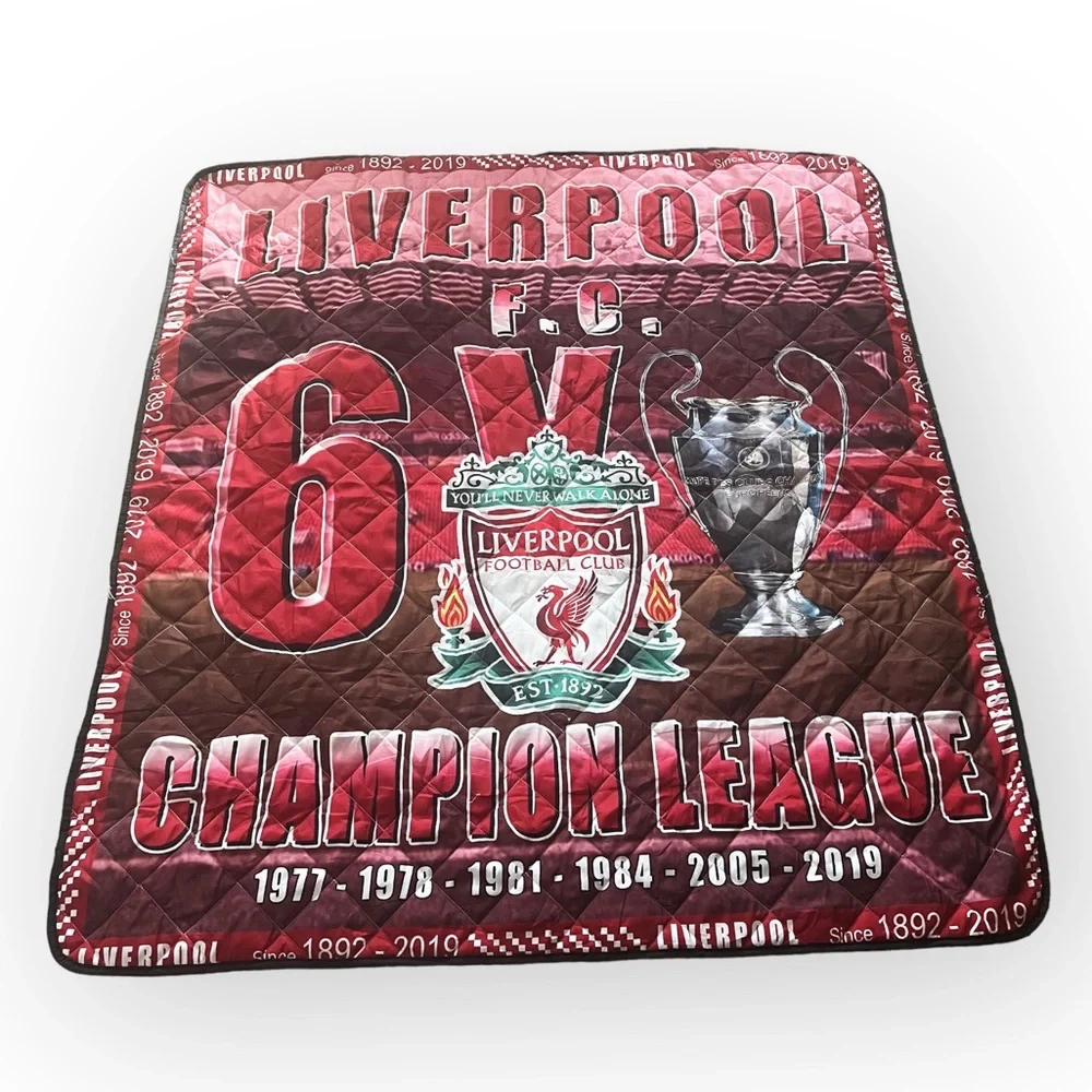 Liverpool Football Club Quilted Blanket Size 54”x60” NEW